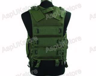 Airsoft Tactical Combat Hunting Vest w/Holster OD G  