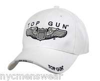 WHITE TOP GUN INSIGNIA CAP DELUXE LOW PROFILE HAT  