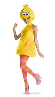 Plush dress has matching character headpiece and striped leggings 