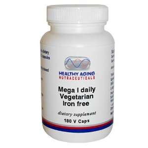   Mega I Daily Vegetarian Iron Free, Multi Vitamin Supplement 180 Vcaps