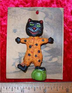 Prim Halloween Black Cat Pin, Samhain NIP Really Cool!  