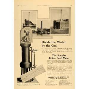 1924 Ad Simplex Valve Meter Boiler Water Philadelphia   Original Print 