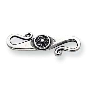  Sterling Silver 26.8 x 7.5mm Antiqued S Hook Jewelry