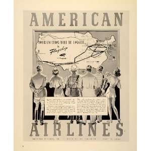  1939 Ad American Airlines Flagship Vacation Airplane 