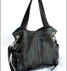 Makowsky BLACK Leather Shoulder Large Buckle HOBO Bag Purse Handbag 