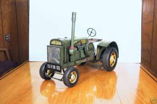 Large Green Tractor Handmade Collectible Metal Toy  