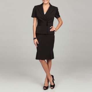   Womens Pinstripe Short sleeve Jacket Skirt Suit  Overstock