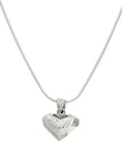 Sterling Silver Engraved Heart Necklace  Overstock
