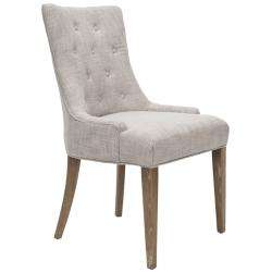 Becca Grey Viscose Weathered Oak Finish Dining Chair  Overstock