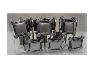 12 PIECE SET SHOWER CURTAIN HOOKS RINGS   SILVER BOXES  