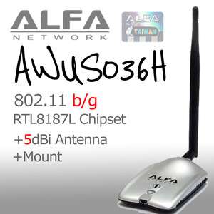   NETWORK AWUS036H 1W 1000mW Wireless G USB Adapter REALTEK RTL8187L