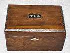 antique rosewood mother of pearl silver inlay tea caddy english