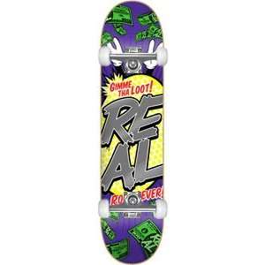  Real Gimme Tha Loot Complete Skateboard   8.25 Purple W 