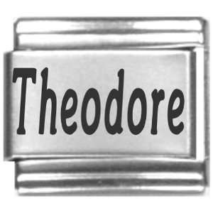  Theodore Laser Name Italian Charm Link Jewelry