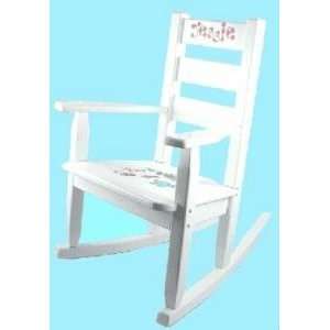 Personalized White Rocking Chair Jungle 