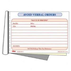  Avoid Verbal Orders Book, Carbon Interleaved, 4 1/4x7   4 