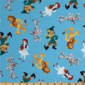  44 Wide The Wizard of Oz Characters Blue Fabric By The 