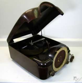 Antique 1952 Zenith Cobra Matic Phonograph Record Player AM Tube 