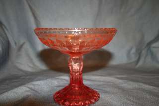 Jeannette Pink Glass Compote Windsor Design  