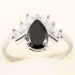 PEAR COCKTAIL BLACK SAPPHIRE *A008* RING  