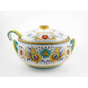  Hand Painted Italian Ceramic Soup Tureen With 