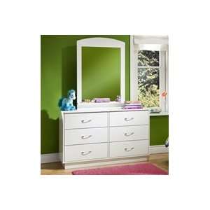 com Logik Double Dresser and Mirror Set in Pure White by South Shore 
