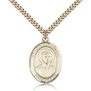  Gold Filled St. Saint John Berchmans Medal Pendant 1 x 3/4 