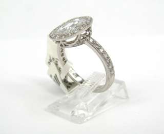   60ct Rose Cut Diamond Micro Pave Platinum Ring   New Old Stock  