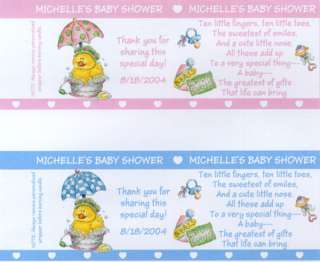 20 CUTE DUCK BATH BABY SHOWER CANDLE WRAPPER FAVORS  