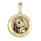   Mother Virgin Mary Medal, Solid 14k White Gold, 2/3 in, size of dime