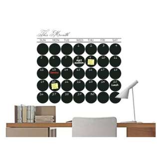 Instant Chalkboard Round Shaped Month Calendar Wall Decor 