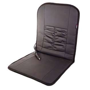   IN2282 Black 12V Faux Leather Deluxe Heated Seat Cushion 