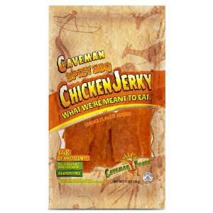 Caveman Chicken Jerky, Spicy BBQ, 1.0 Ounce (Pack of 12)