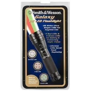 com Smith & Wesson Flashlight With 20 White LED/4 Red LED/4 Blue LED 
