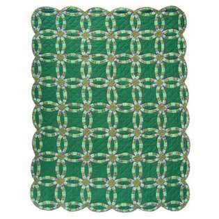 Patch Magic Green Double Wedding Ring Quilt 