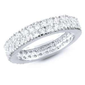  Classic Pave CZ Bridal Wedding Eternity Band Ring Jewelry