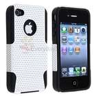 New Hybrid Black Silicone/White Mesh Case+Car DC+Home Wall Charger For 
