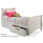 Atlantic Furniture Full Size Sleigh Bed with Footboard White Finish