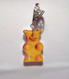 YELLOW GUMMY BEAR PENDANT NECKLACE CHARMS CANDY  