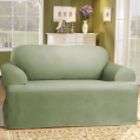 Sure Fit Duck Solid Sage T Cushion Sofa Slipcover