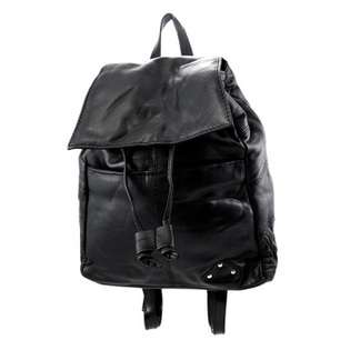   Lambskin Leather Drawstring Backpack Purse 