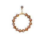  Copper Swarovski Crystals Hoop Earrings Beads 22k Gold Plated Earrings