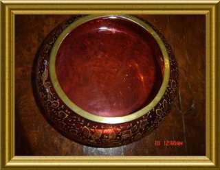 ANTIQUE CRANBERRY GLASS W MYTHOLOGICAL FIGURE COVER BOX  