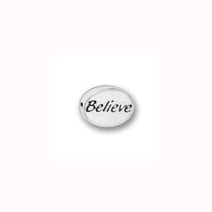  Charm Factory Pewter Believe Message Bead: Arts, Crafts 