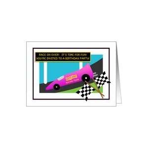  Kids Birthday Party Invitations Racing Theme Idea Card 