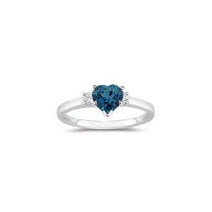  Cts London Blue Topaz Three Stone Ring in 14K White Gold 7.0: Jewelry
