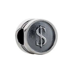  Kera Dollar Sign Cylinder Bead/Sterling Silver Jewelry