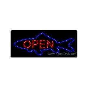  Fish Open Outdoor LED Sign 13 x 32: Sports & Outdoors