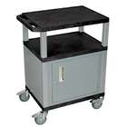 Wilson Movable Utility Cart With Chrome Casters And Locking Cabinet 
