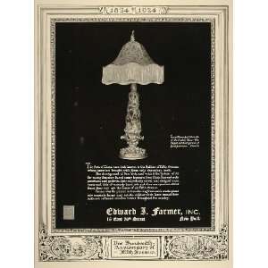  1924 RARE Ad Chinese Jade Lamp Edward J. Farmer NYC 